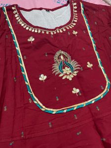 Elegant Maroon Kurta Set