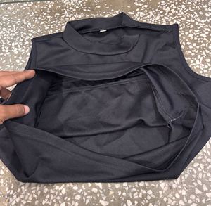 Sleeveless Black  Crop Top