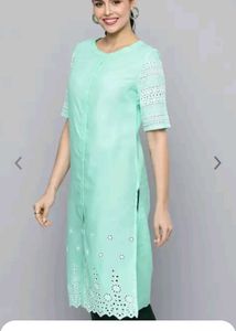 Mint Green Schiffli Tunic Top