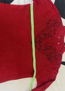 Vintage Red Embellished Top