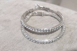 AD STONE HOOP EARRINGS