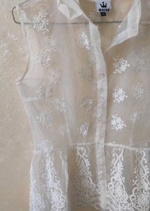 Lace Sheer White Color Top