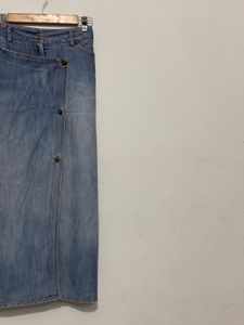 Denim Wrap Style Skirt