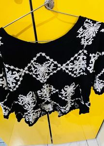 Elegant Black Embroidered Top