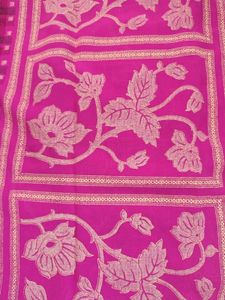 Pink Floral Print Saree