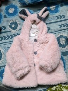 Cute Bunny Ears Pink Coat