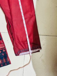 Red Printed Kurta Set