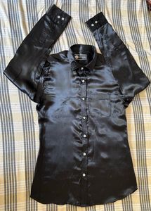 Party Wear Shirt (Solid Black - size S)