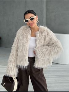 Luxury Grey Fur Coat