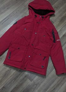 converse red hooded jacket