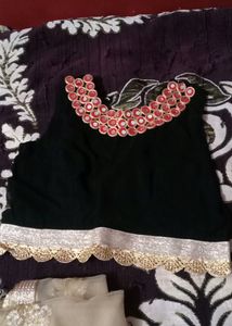 Black Colour Mirror Work Blouse