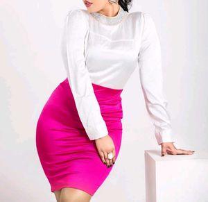 Hot Pink Skirt & White Top