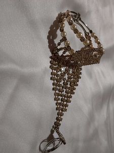 Pearl &amp; Rhinestone Hand Chain
