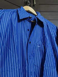 Colorplus Men Striped Blue Shirt