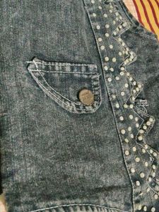 Denim Vest with Studs