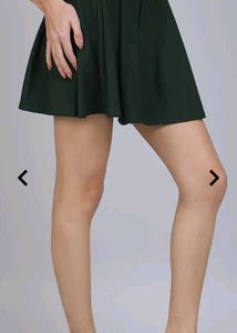 Green Pleated Mini Skirt