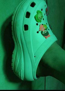 White Crocs with Fun Charms