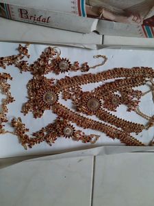 Traditional Red N White Dimond Bridal Set