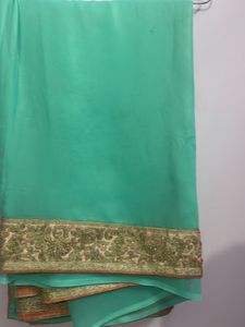 Sea green party wear Saree