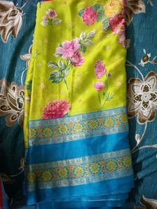 Elegant Floral Green Saree