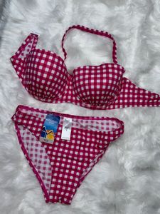 Pink Gingham Bikini Set