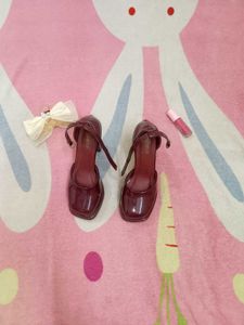 Burgundy Mary Jane Heels