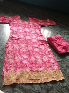 Pink Embroidery Dress With Salwar