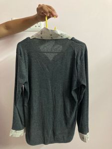 Stylish Grey Long Sleeve Tee
