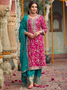 Eba LifeStyle Pink Embroidered Straight Kurta Set