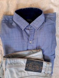 Men&#39;s Blue Dress Shirt &amp; Pants