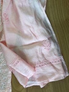 Peach Chikankari Kurta
