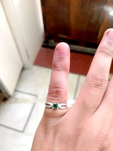 Green Diamond Ring Pure Silver