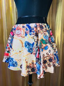 Patterned Mini Skirt