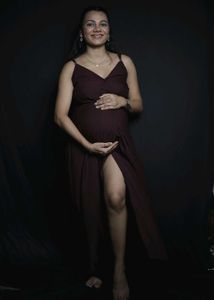 Burgundy Maternity Dress