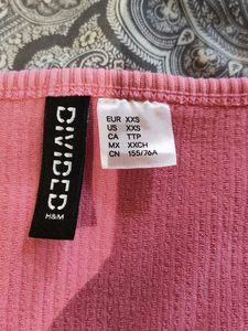 Pink Ribbed Long Sleeve Top