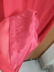 Pink  Sleeveless Blouse, Palazzo And Overcoat