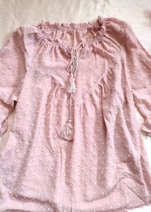 Peach Flounce Top