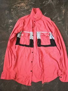 Vintage Color Block Button-Down Shirt