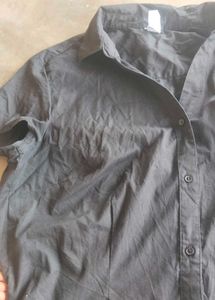 Black Short Sleeve Button Down