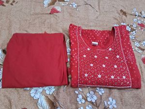 Beautiful New Red Work Suit