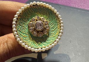 Green & Pearl Statement Ring