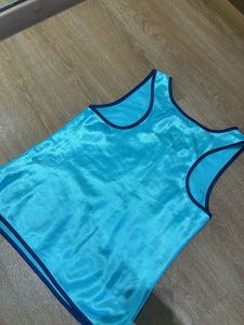 Blue Satin Night Top