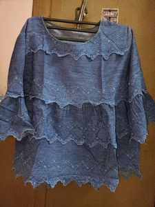 Plaid Cold Shoulder Top