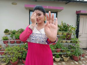 Magenta Embroidered Anarkali