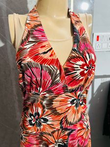 Floral Halter Dress| M Size