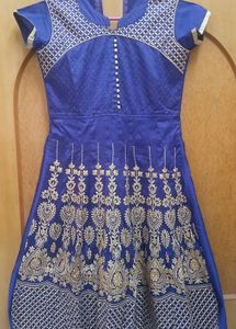 Purple Anarkali Kurta Pant Set