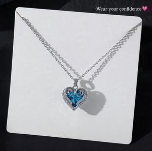 Heart themed blue Pendant Necklace💗💗