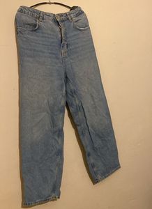Zara Blue Straight Denim Jean