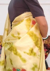 Tie-Dye Saree with Embroidery