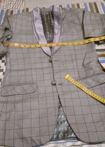 Stylish Grey Checked Suit Blazer for boys